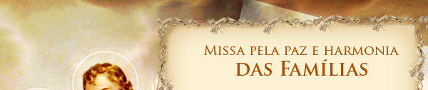 Coloque o nome da sua família sob o altar, na Missa pelas Famílias da próxima sexta-feira. É só ligar para 0800 774 7557 (ou 5083 3003 p/ SP).