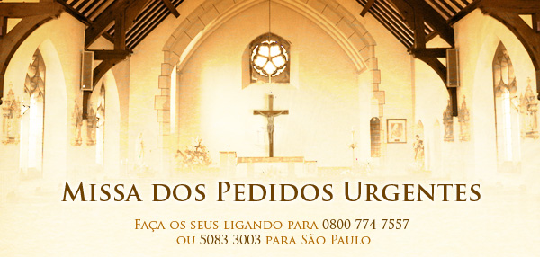 Faça seus pedidos de graças urgentes para o Coração de Jesus. É só ligar no 0800 774 7557 (ou 5083 3003 p/ SP).