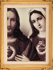 Estampa dos Corações de Jesus e Maria