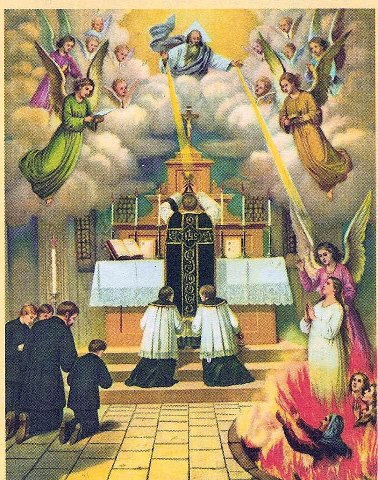 As glórias do Santo Sacrifício, pelas almas.