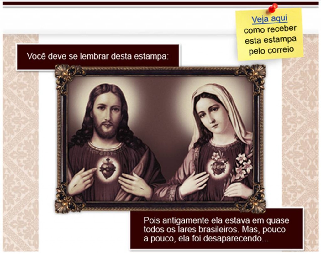Estampa do Sagrado Coração de Jesus e Imaculado Coração de Maria