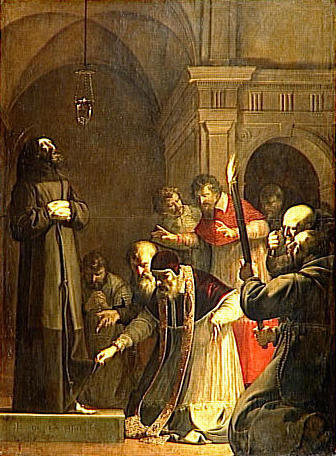 São Francisco de Assis faz um discurso ao Papa Nicolau V que chega a arrancar lágrimas de quem o ouvia.