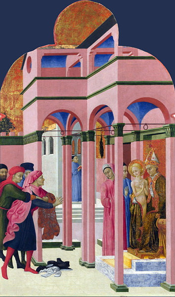 São Francisco renuncia a todos os bens e à herança de seu pai; ele devia atender ao chamado que recebera do Céu. São Francisco renuncia a todos os bens e à herança de seu pai; ele devia atender ao chamado que recebera do Céu.
