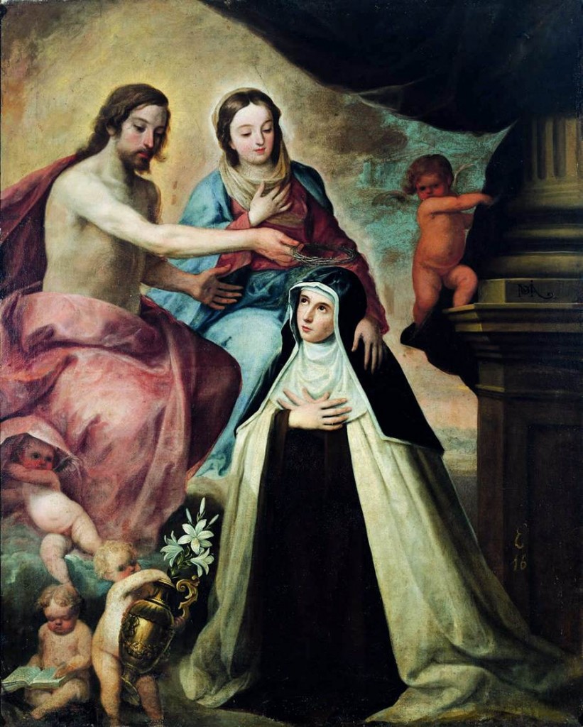 Visão de Santa Maria Madalena de Pazzi - pintura de Pedro de Moya Conversão dos pecadores