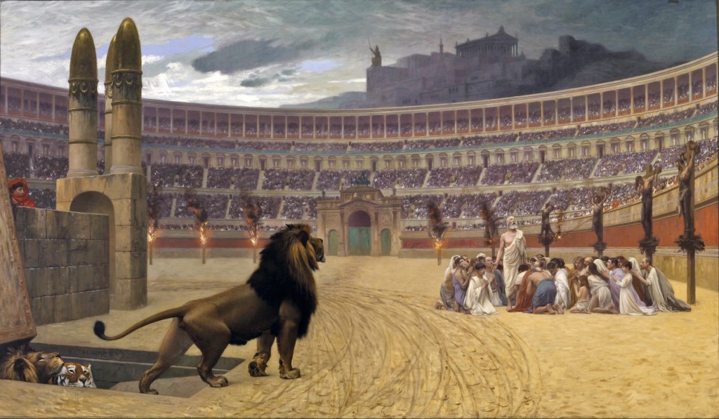 "A última oração dos Mártires Cristãos" - pintura de Jean-Léon Gérôme. "A última oração dos Mártires Cristãos" - pintura de Jean-Léon Gérôme.