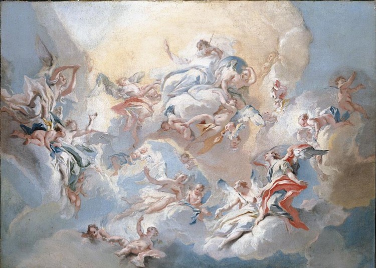 "Deus Pai e os Anjos em Glória" - pintura de Carlo Innocenzo Carlone.