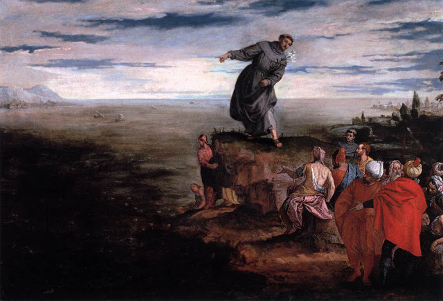 Santo Antônio prega aos peixes - pintura de Paolo Veronese.