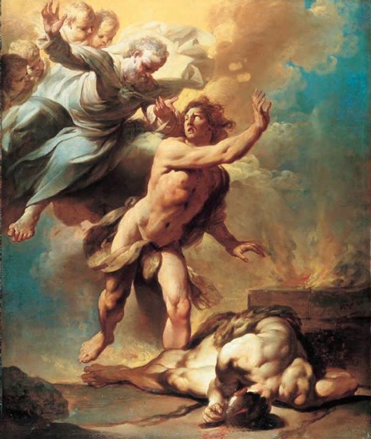 Caim e Abel - pintura de Giovanni Domenico Ferretti. filhos
