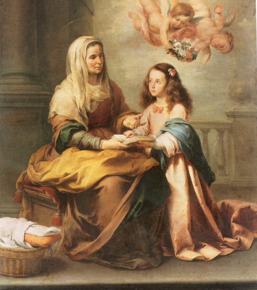 Santa Ana e a Santíssima Virgem Maria, ainda criança. Nossa Senhora