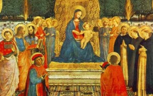 Os Santos junto de Nossa Senhora