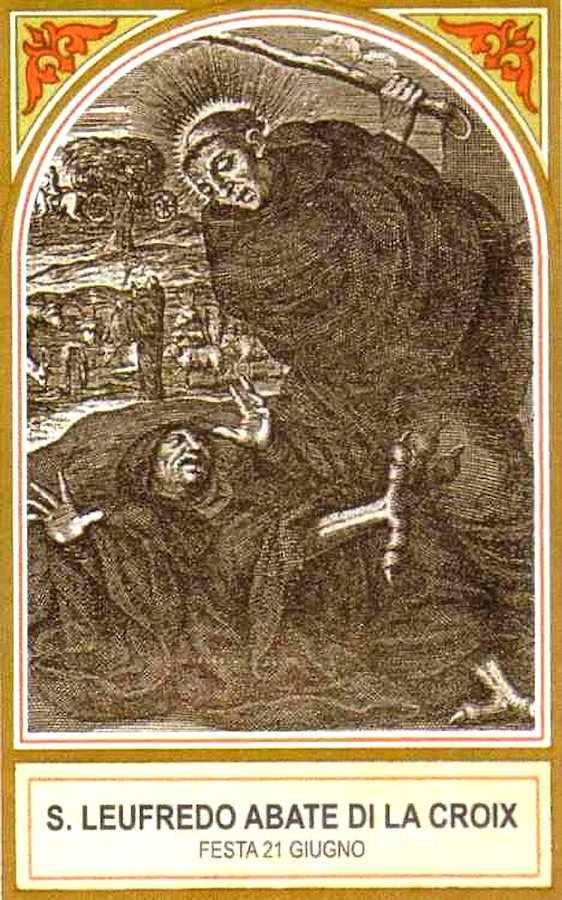 São Leofredo surra diabo que fingia ser monge, santinho italiano São Leofredo surra diabo que fingia ser monge, santinho italiano