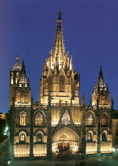 Catedral da Santa Cruz e Santa Eulália em Barcelona na Espanha.