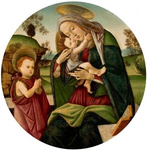 Sandro Botticelli - Virgem com o Menino e São João Batista criança
