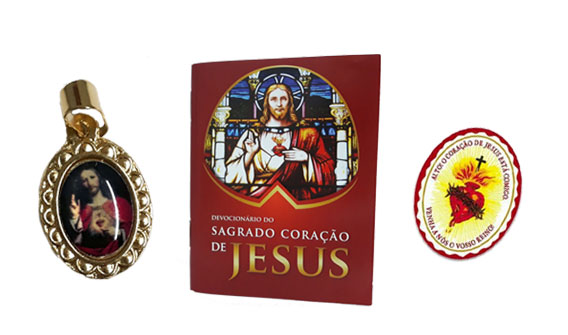 Medalha, Devocionário e Escudo - Sagrado Coração de Jesus