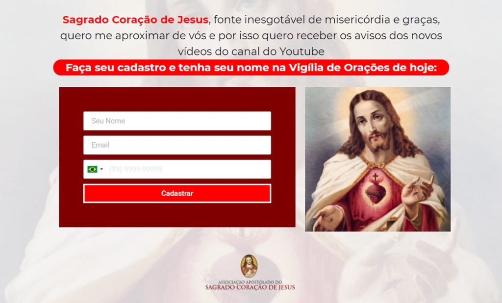 Notificação dos vídeos do Canal do Youtube do Coração de Jesus 