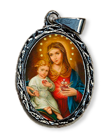 Medalha benta dos Corações de Jesus e Maria